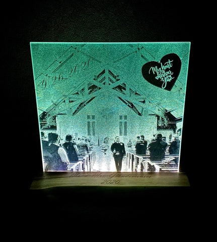 Glass Etched Photo Stand -Forever Remember