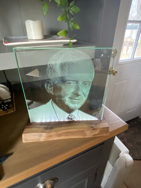 Remembrance Glass Etched Photo Stand -Forever Remember