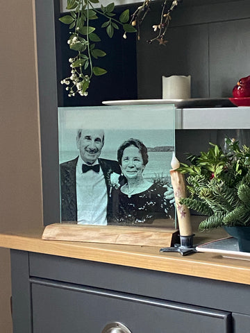 Remembrance Glass Etched Photo Stand -Forever Remember